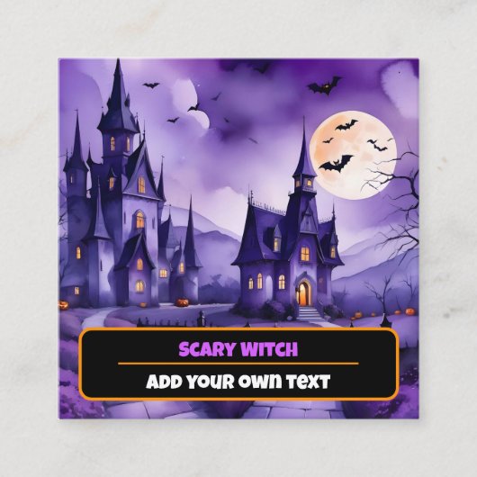 人気があるパンプキンハロウィーン秋コレクション スクエア名刺 (正面)