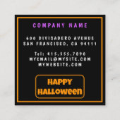 人気があるパンプキンハロウィーン秋コレクション スクエア名刺 (裏面)