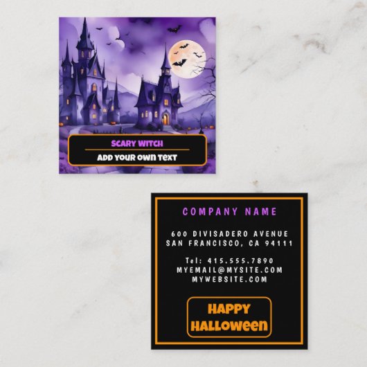 人気があるパンプキンハロウィーン秋コレクション スクエア名刺 (正面/裏面)