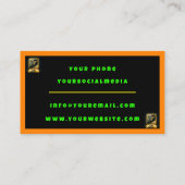 人気があるパーティータイムネオンパーソナライズされたプロフェッショナル 名刺 (裏面)