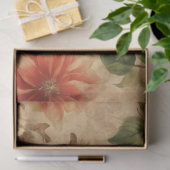 人気があるフローラ水色ヴィンテージ収集 薄葉紙 (ギフト)