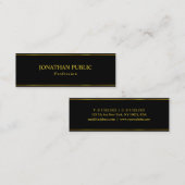 人気があるモダンデザインブラック金ゴールドテンプレートエレガント スキニー名刺 (正面/裏面)