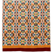 人気があるレトロ抽象芸術スクウェアコレクション シャワーカーテン (正面)