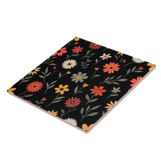 人気があるヴィンテージ美しいフローラ収集 タイル (側面)