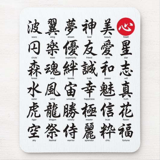 人気がある日本の字 マウスパッド (正面)