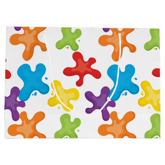 人気がある絵を描スプラッシュパーティー抱き枕 ラージペーパーバッグ (裏面)