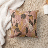 人気がある赤面ピンク金ゴールドボホ葉コレクション クッション (ブランケット)