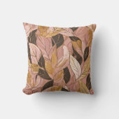 人気がある赤面ピンク金ゴールドボホ葉コレクション クッション (正面)