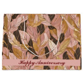 人気がある赤面ピンク金ゴールドボホ葉コレクション ラージペーパーバッグ (正面)