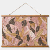 人気がある赤面ピンク金ゴールドボホ葉コレクション 吊り下げ型タペストリー (正面)