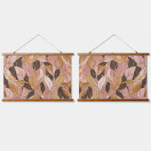 人気がある赤面ピンク金ゴールドボホ葉コレクション 吊り下げ型タペストリー (ダブル)