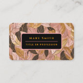 人気がある赤面ピンク金ゴールドボホ葉コレクション 名刺 (正面)