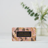 人気がある赤面ピンク金ゴールドボホ葉コレクション 名刺 (スタンド正面)