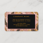 人気がある赤面ピンク金ゴールドボホ葉コレクション 名刺 (裏面)