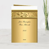 人気がある金ゴールドバー(ユダヤ教の)バル・ミツバー式 サンキューカード (裏面)