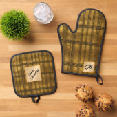 人気がある金ゴールドブラックヴィンテージアールデコ収集 鍋つかみ&鍋敷きセット (トップダウン)