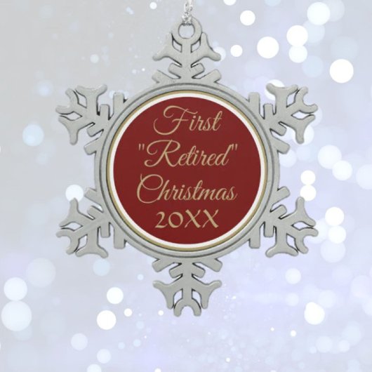 人気がある!最初の退職したクリスマス飾り スノーフレークピューターオーナメント