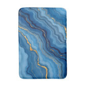 人気があるAzure Blue金ゴールド大理石コレクション バスマット (正面縦)