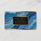 人気があるAzure Blue金ゴールド大理石コレクション 名刺 (正面)