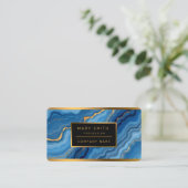 人気があるAzure Blue金ゴールド大理石コレクション 名刺 (スタンド正面)