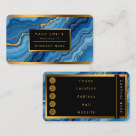 人気があるAzure Blue金ゴールド大理石コレクション 名刺