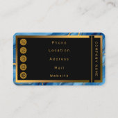 人気があるAzure Blue金ゴールド大理石コレクション 名刺 (裏面)