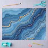 人気があるAzure Blue金ゴールド大理石コレクション 薄葉紙 (クラフト)