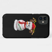 人気のおやつで飾られた野球の雪だるま Case-Mate iPhoneケース (裏面(横))