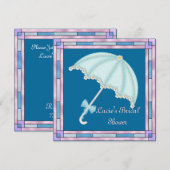 人気のウェディングシャワー招待状　傘付き 招待状 (正面/裏面)