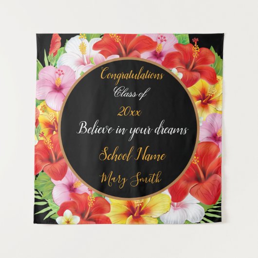 人気のエキゾチック フラワー カスタマイズ タペストリー (正面)