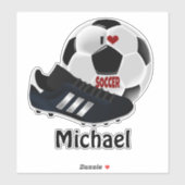 人気のサッカーデザインテンプレート シール (シート)