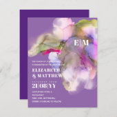 人気のテクニカラー水彩ウェディング招待状 (正面/裏面)