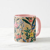 人気のパターン - 鳥、蝶、蜂... マグカップ (正面右)