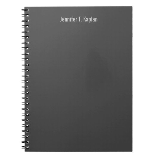 人気のフォント グレー プロフェッショナル ミニマル ノートブック (正面)