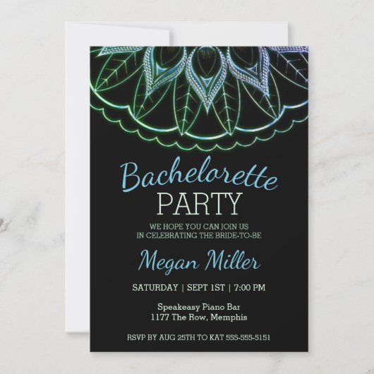 人気のマンダラ・パーティー招待状（独身最後の女友達とのパーティー） 招待状 (正面)