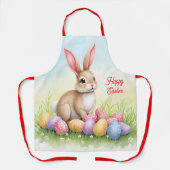 人気の可愛いイースターバニーと卵のコレクション エプロン (正面)