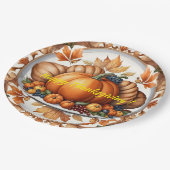 人気の感謝祭カボチャ秋コレクション ペーパープレート (アングル)