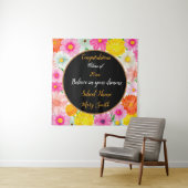 人気の花柄カスタマイズホワイト タペストリー (インサイチュ)