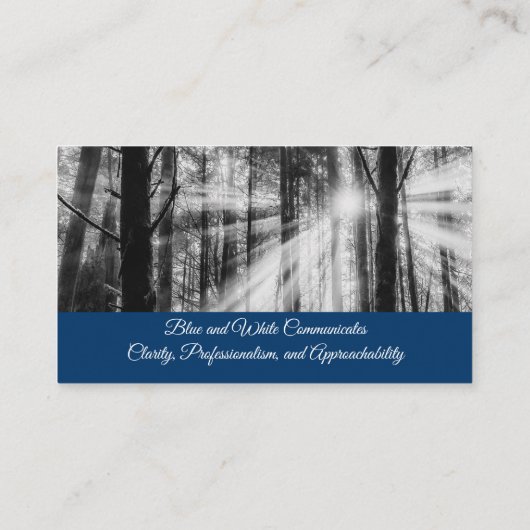 人気の青と白の風景 名刺 (裏面)