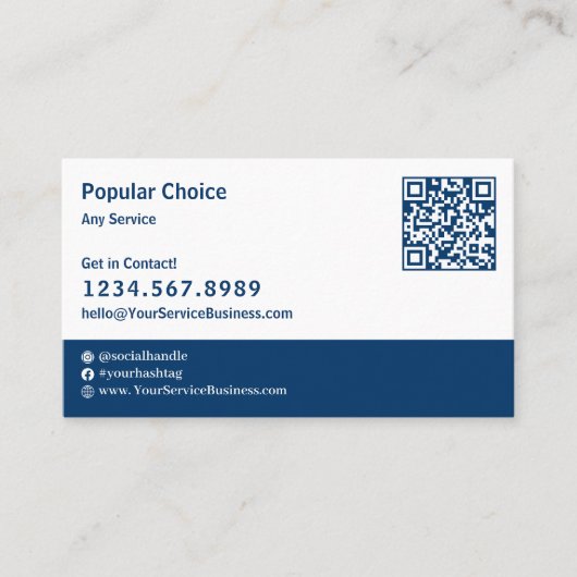 人気の青と白の風景 名刺 (正面)