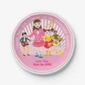 人気歌手の女の子の誕生会 ペーパープレート (正面)