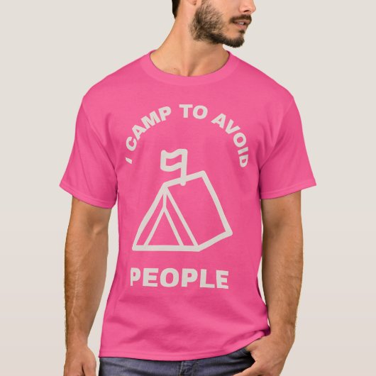 人混みを避けるためにキャンプに行く Tシャツ (正面)