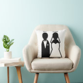 人物アイコン結婚のカップルのシルエットカスタマイズ クッション (椅子)