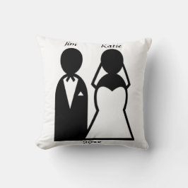人物アイコン結婚のカップルのシルエットカスタマイズ クッション