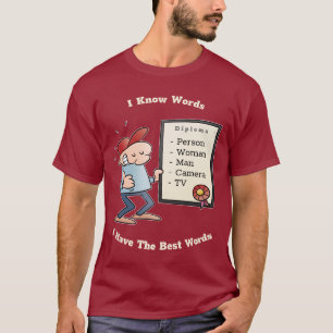 人物女性男性カメラTVマンおもしろいガの卒業証書 Tシャツ