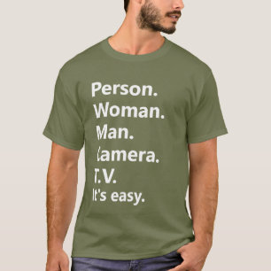人物女性男性用カメラTVトランプ記憶テスト Tシャツ