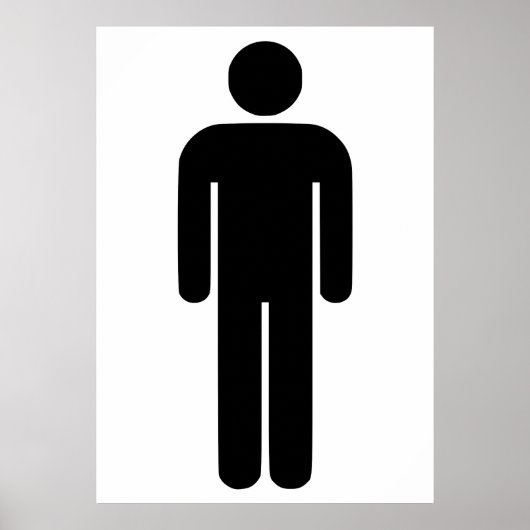 人物標識ユニバーサルシルエットクラシック漫画 ポスター (正面)