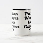 人物，女性，男性，カメラ，テレビ ツートーンマグカップ (中央)