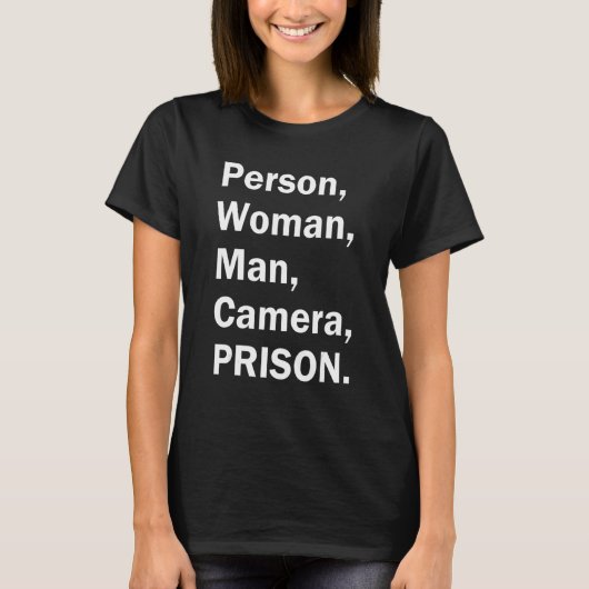 人物 女性 男性 カメラ 刑務所 Tシャツ (正面)