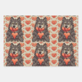 人狼とキャンディがバレンタインデーを温める ラッピングペーパーシート (正面2)